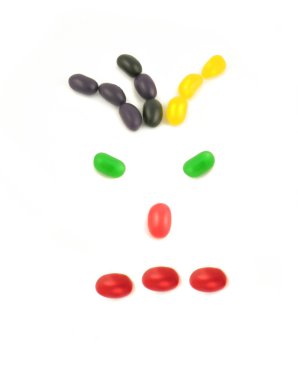 Angry face jelly beans clipart