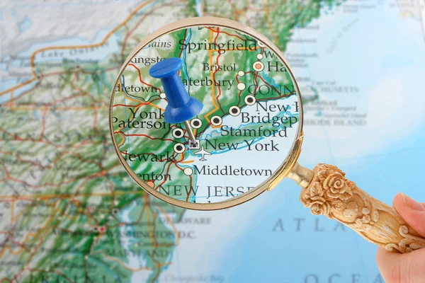 New York map tack — Stock Photo, Image