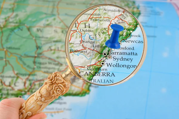 Sydney map tack — Stock Photo, Image
