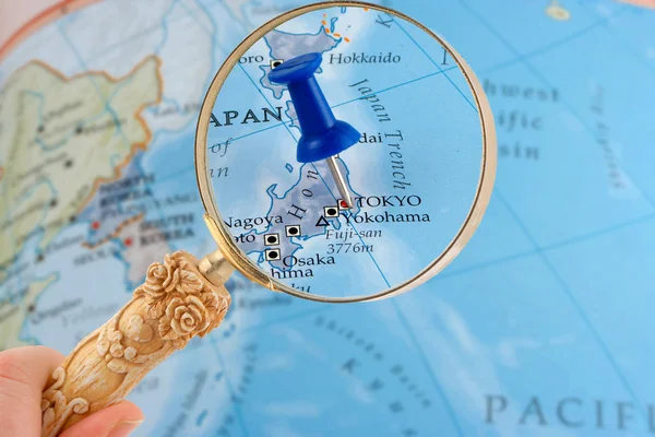 Tokió Térkép odaszögez — Stock Fotó