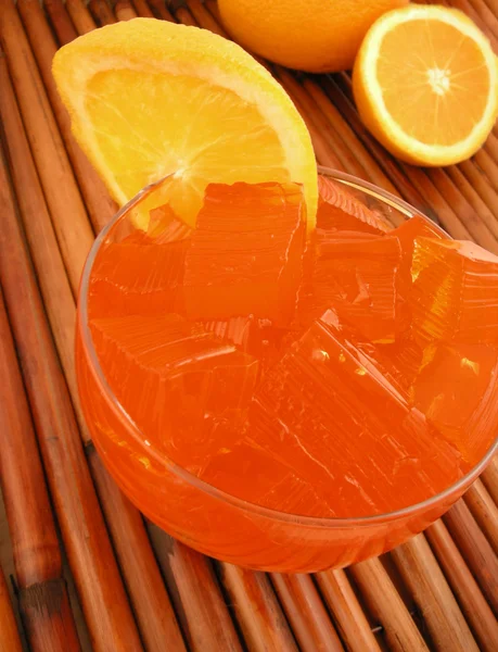 Orange jello dessert — Stockfoto