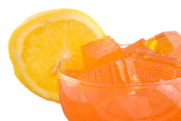 橙色果冻甜点 — 图库照片