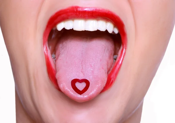 舌の上の心 — ストック写真