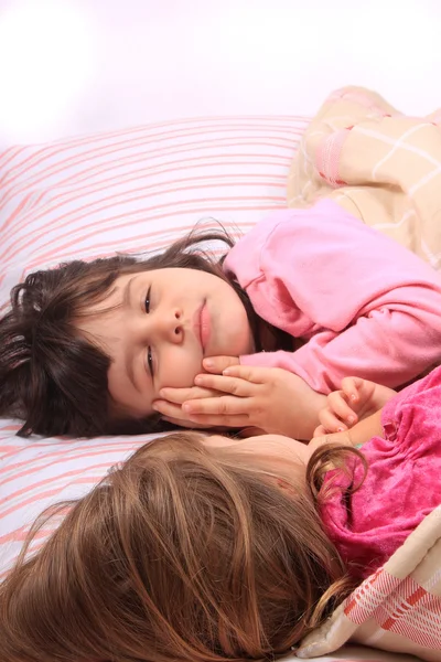 Little girls waking up — Stock Photo, Image