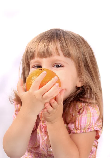 Mädchen mit gesunden Früchten — Stockfoto