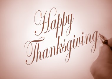 Callligraphy happy thanksgiving clipart