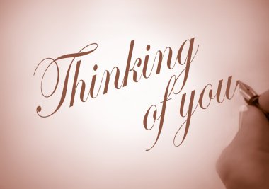 Callligraphy thinking of you clipart