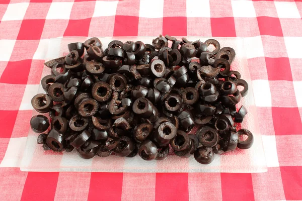 Aceitunas negras en rodajas — Foto de Stock