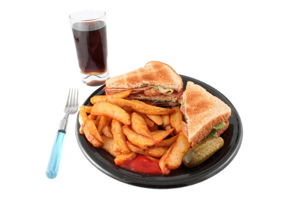 stock image Pub blt and fries meal