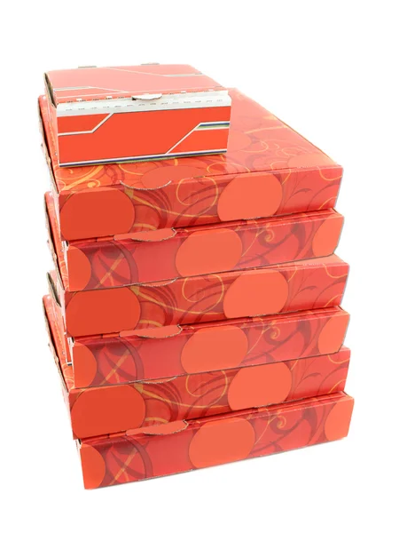 Pile of pizza delivery boxes — Stock Photo, Image