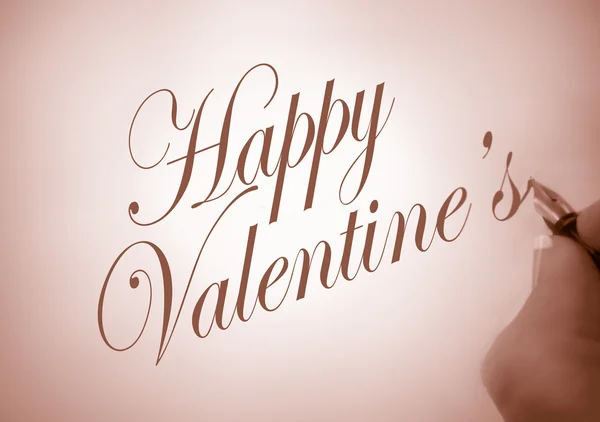 Callligraphy happy Valentine — Stockfoto