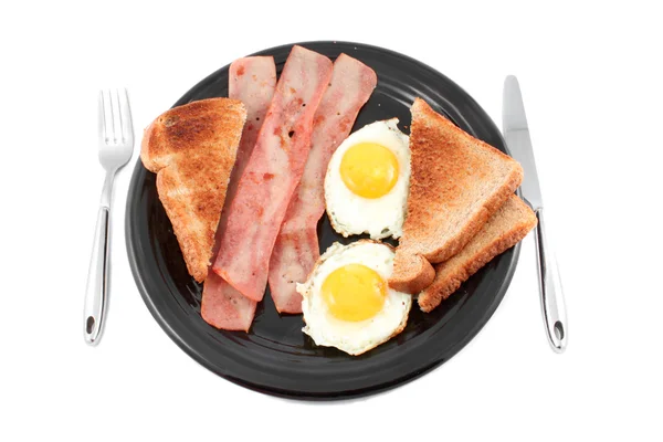 Bacon and eggs smile — Stock Photo, Image