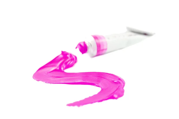 Tinta rosa colorida do artista — Fotografia de Stock