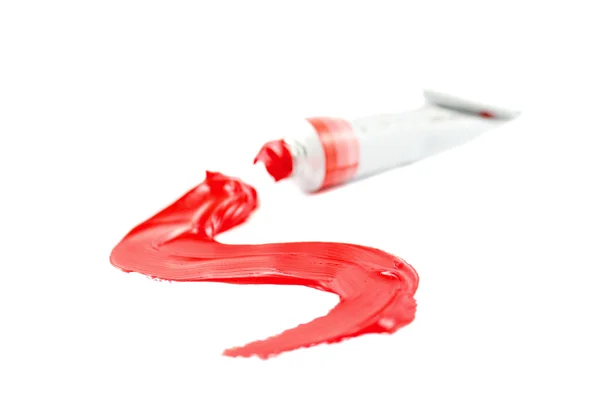 Artist's colorful red paint — Stock Photo, Image