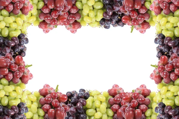 Drie verschillende soorten druiven grens of frame — Stockfoto