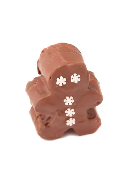 Snowman chocolate fudge chunk — Stock Photo, Image