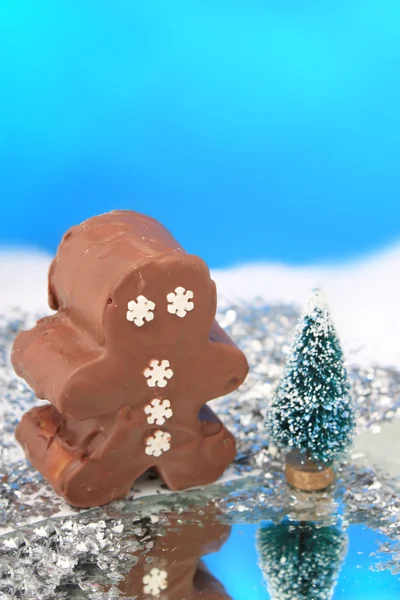 Chocolate fudge snowman — Stock Photo, Image