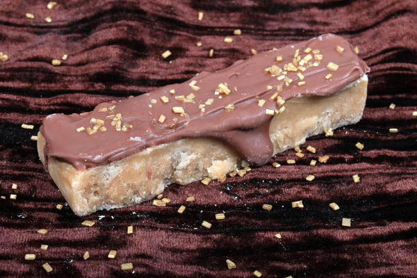 Caramel or maple fudge covered in chocolate — Stock Photo, Image