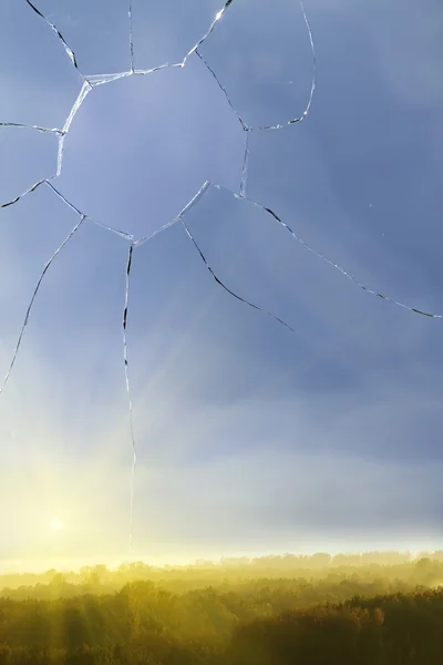 Glas hemel wolken gebroken zonsopgang — Stockfoto