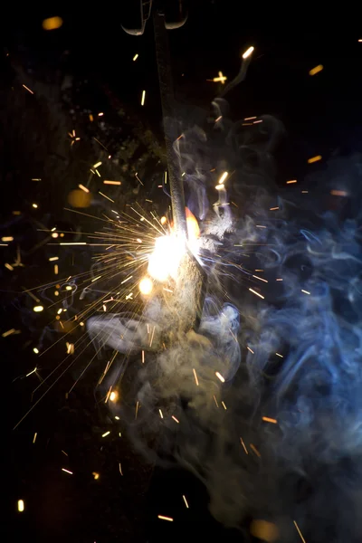 Metal welding sparks — Stock Photo, Image