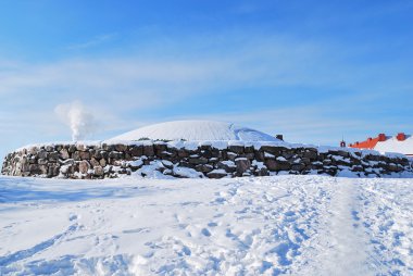 Helsinki. Church in the rock in winter clipart