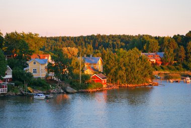 Sunset in Finland near Turku clipart