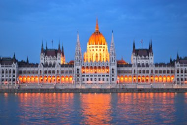 Budapest. Parliament House at twilight clipart