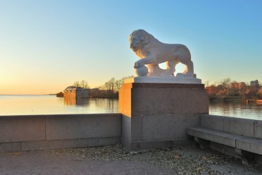 Saint-Petersburg. Lion guarding the city clipart