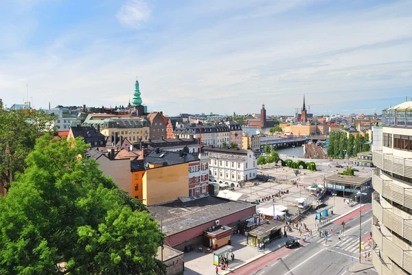 Sztokholmie. obszar sodermalmstorg — Zdjęcie stockowe