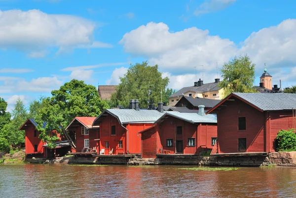 Famous wooden houses in Porvoo — Stock Photo, Image