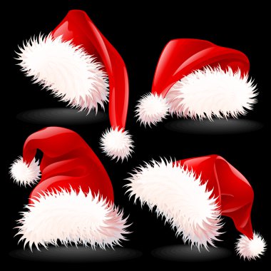 Four Santa's Hats clipart