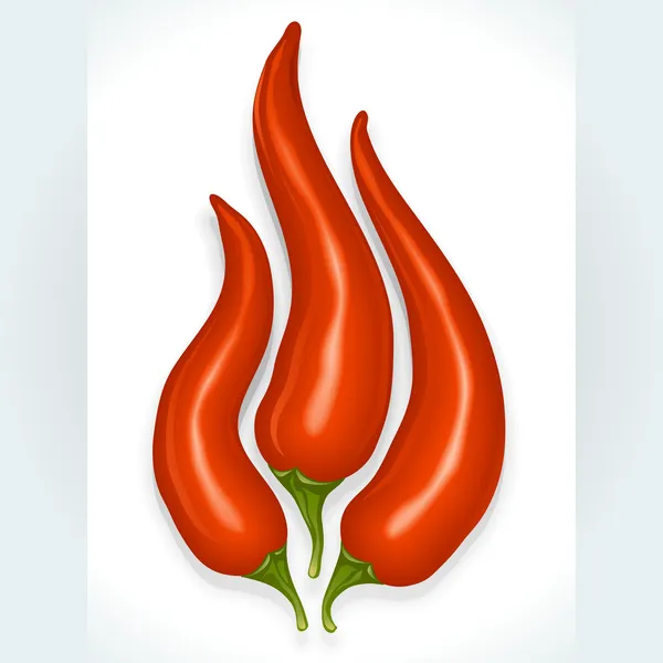 Pimenta quente em forma de sinal de fogo —  Vetores de Stock