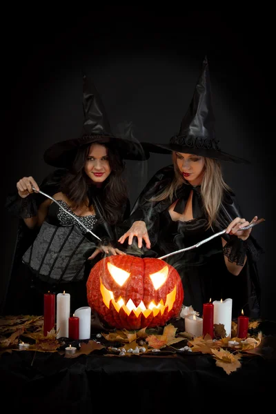 Halloween witches — Stock Photo, Image