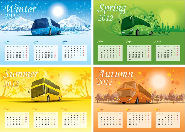 Calendário de quatro estações 2012 — Vetor de Stock