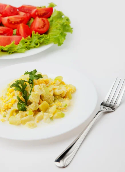Fried zucchini with eggs — Stock Photo, Image