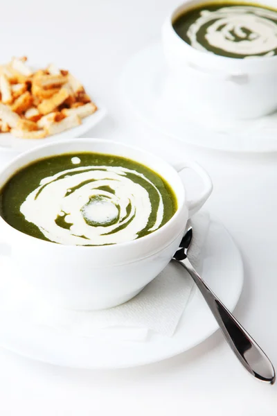 Zupa szpinak krem — Zdjęcie stockowe