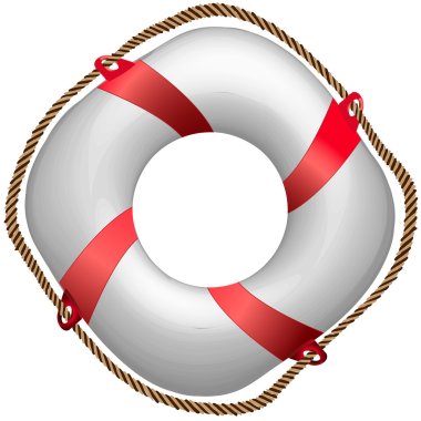 Twisted red life buoy clipart