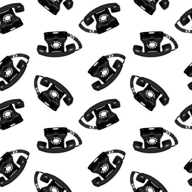 Telephone retro seamless pattern clipart