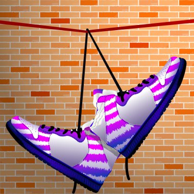 Hanging shoes clipart