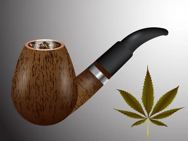 Pipe à fumer en bois — Image vectorielle