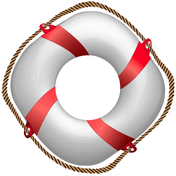 Bouée de sauvetage torsadée rouge — Image vectorielle