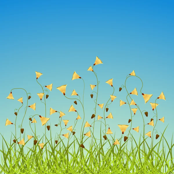Spring flowers field — Stock Vector