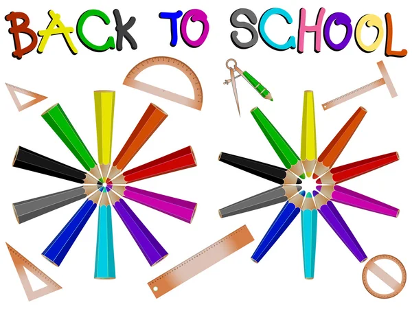 Crayons bannière scolaire — Image vectorielle