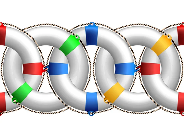 Life buoy horizontal pattern — Stock Vector