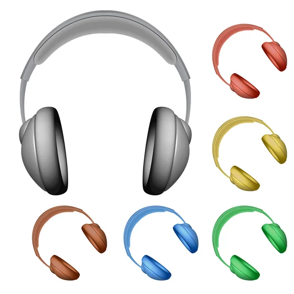Headphones against white — Stock Vector
