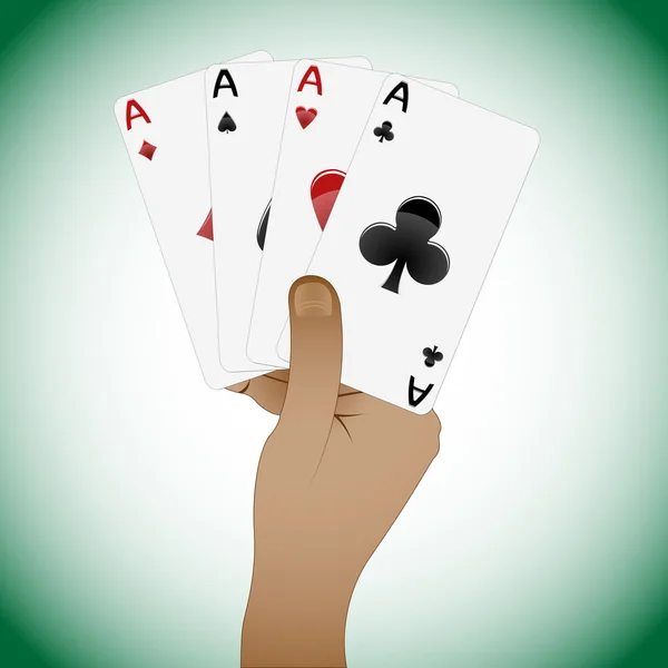 Cerca de naipes poker jugando a las cartas — Stockvector