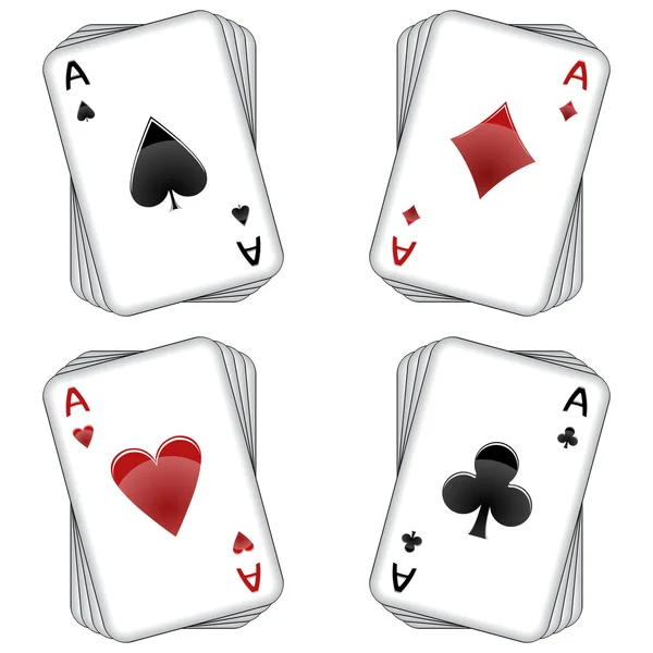 Ases jugando a las cartas — Stockvector