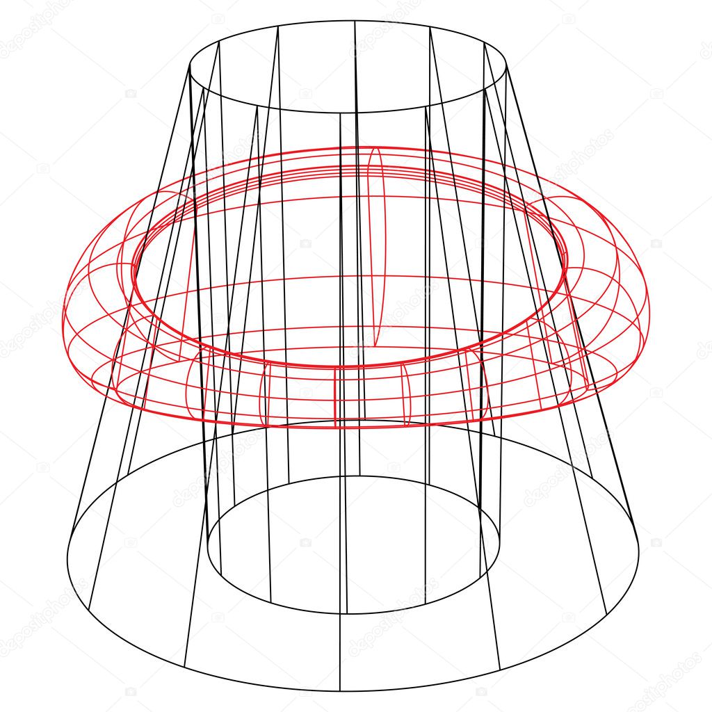 Wireframed cone and ring