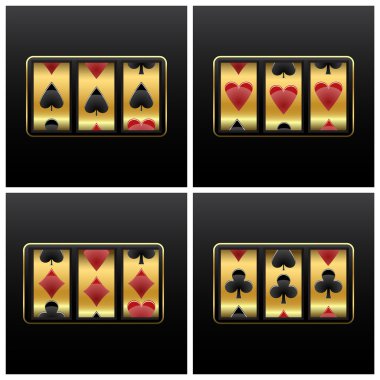 Playing cards slot machine clipart