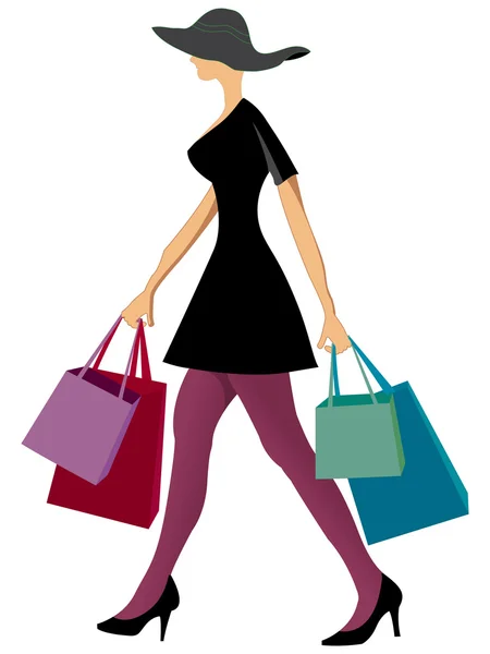 Shopping woman — Stock Vector